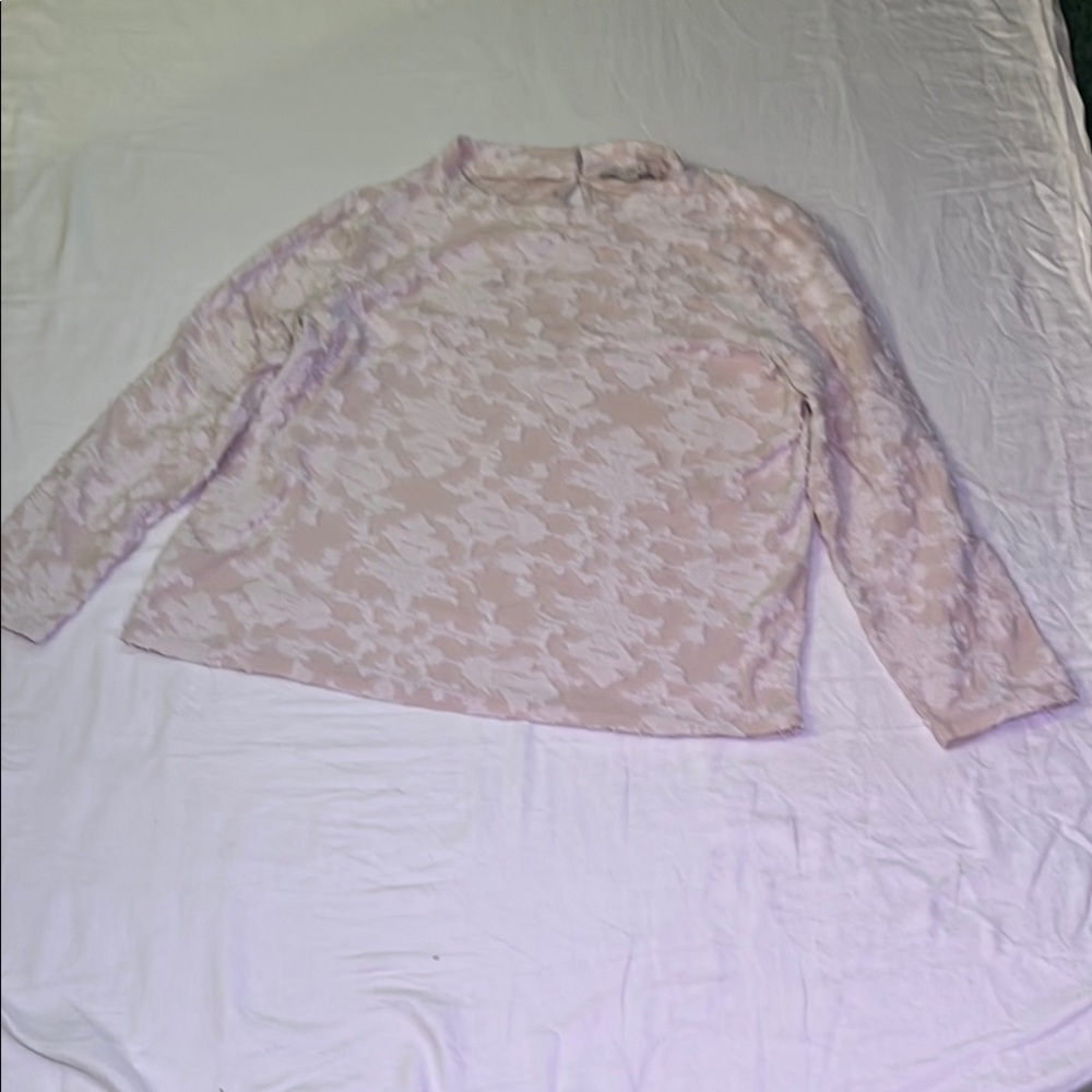 LOFT Cream Delicate Lace Detail Top Blouse Size XXL